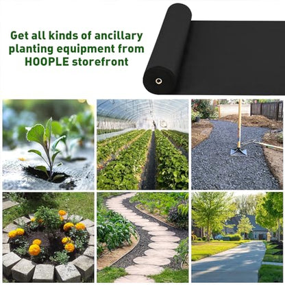 HOOPLE 3 ft x 180 ft Landscape Fabric Weed Barrier, Heavy Duty Ground Cover Roll, Water Permeable Non-Woven Geotextile for Garden Beds, Gravel, Mulch & Driveway Base - size: 3.2 oz – 3 ft x 180 ft