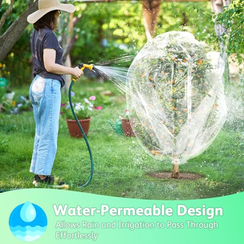 JOJOLEE Garden Blueberry Bush Netting Cover, 2Pcs 5.9 x 5.9FT Insect Bird Nettings with Zipper and Drawstring, Protective Plant Cover Mesh Net Bags for Fruit Trees, Tomatoes, Flowers - size: 5.9FT x 5.9FT