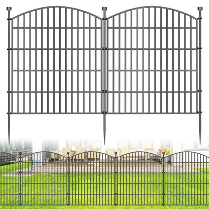 10 Panel No Dig Decorative Garden Fence 32" H x 23.6'L Outdoor Dog Barrier - size: 32 in(H) X 23.6 ft(L)