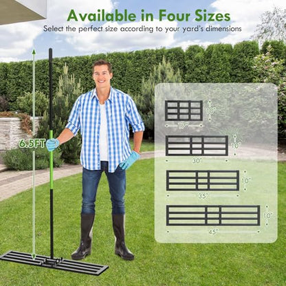 Seeutek Lawn Leveling Rake, 45" x 10" Heavy Duty Ground Leveler - size: 45"*10"