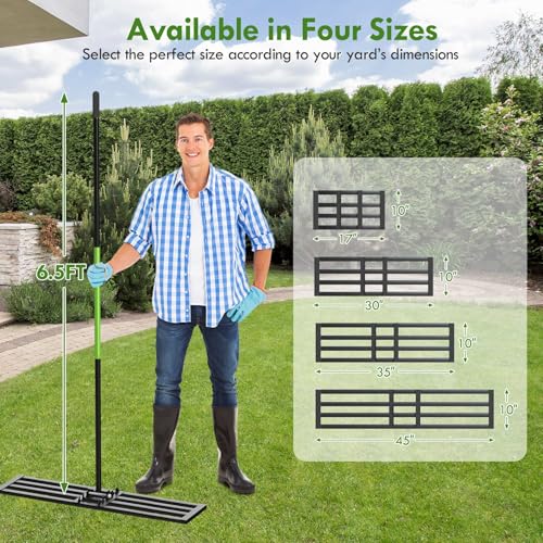 Seeutek Lawn Leveling Rake, 45" x 10" Heavy Duty Ground Leveler - size: 45"*10"