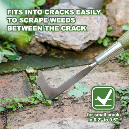 Haliaeetus Crack Weeder Tool, 17'' Stainless Steel Crevice Weeding Tool - size: 17'' Crack Weeder Tool