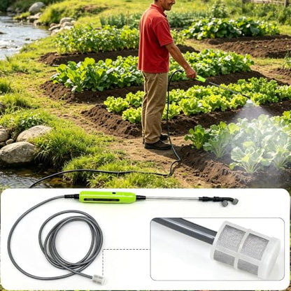 2 Gallon Battery Powered Backpack Sprayer - Rechargeable Electric Garden Sprayer, Comes with an Extra 10FT Hose, 2 Speed Modes, 6 Nozzles, Telescopic Wand, Backpack & Shoulder Sprayer for Lawn Yard - color: Green-White