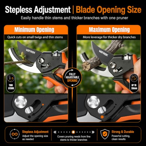 Anvil Pruning Shears, 3/4" Cut Capacity Garden Clippers Heavy Duty - color: Orange