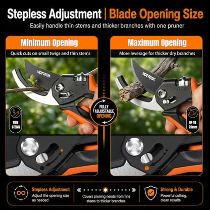 Anvil Pruning Shears, 3/4" Cut Capacity Garden Clippers Heavy Duty - color: Orange