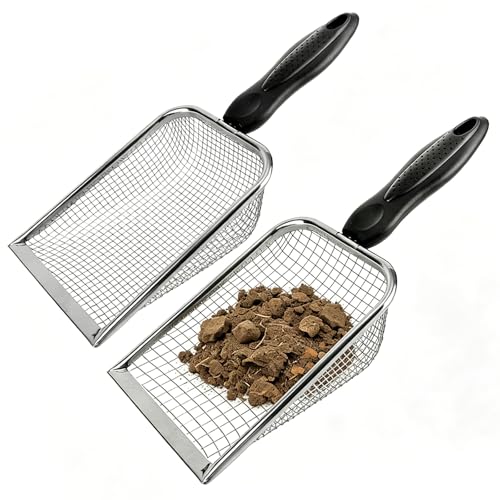 2 Pcs Gardening Soil Sifter, Handheld Shovel, Garden Sieve with Handle - color: 2 Set