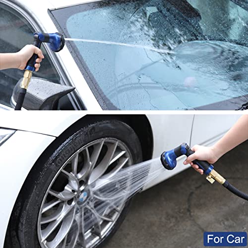 FANHAO Heavy Duty Garden Hose Nozzle, Metal Hose Sprayer Easy Thumb Control - color: Blue