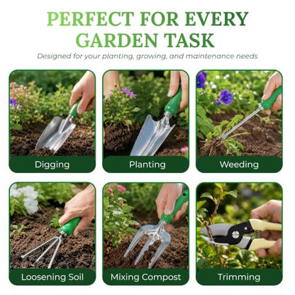 GardenHOME 11-Piece Gardening Tool Set – Garden Kit with Tote Bag, Apron & Accessories, Perfect Gardening Gifts for Women, Moms, and Beginners - style: 11piece
