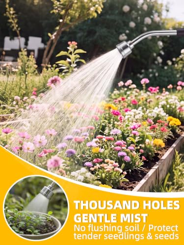 18" Soft Rain Watering Wand with Shut-Off Valve,Metal Head