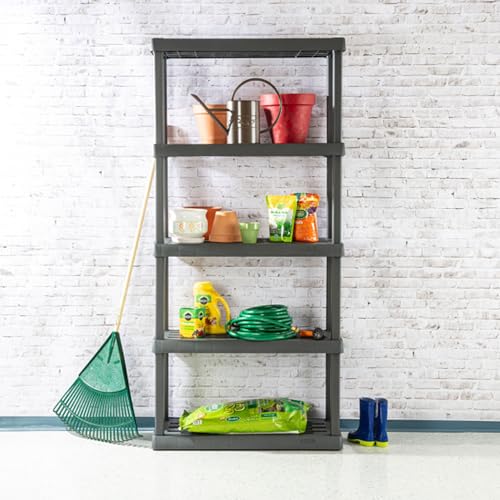 Sterilite 5 Shelf Unit, Heavy-Duty Plastic Utility Storage Rack, 2-Pack - size: 5 Shelf, style: 2 Pack