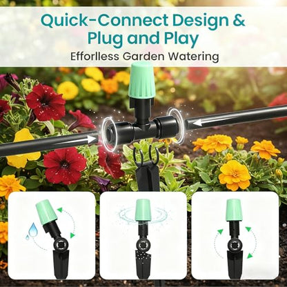Drip Irrigation System，1/4" Blank Distribution Tubing Watering Hose, DIY Micro Sprinkler Automatic Plant Waterer for Garden, Greenhouse, Raised Bed, Patio & Outdoor Plants （65FT - size: 65FT