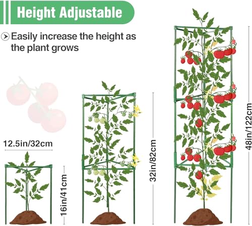 ANPHSIN Sturdy Triangle Tomato Cage with Movable 15 Gal Grow Bags, 3 Sets - style: 15 gallons