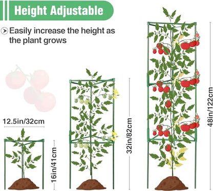 ANPHSIN Sturdy Triangle Tomato Cage with Movable 15 Gal Grow Bags, 3 Sets - style: 15 gallons