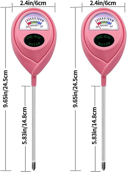 Soil Moisture Meter, Garden Plant Water Meter, Plants Moisture Meter, Lawn Soil Tester, Soil Water Gauge for Potted Plants, Plant Moisture Monitor No Battery Required Free Plant Watering Guide - color: PINK+PINK