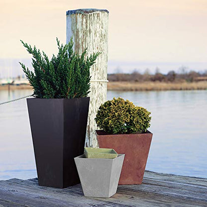 Novelty Artstone 35149 Ella Square Planter, Rust - color: Rust, size: 13.5" L x 13.5" W x 14" H