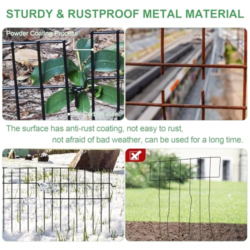25ft(L) x 13in(H) Animal Barrier Fence,25 Panels 1.16in Gap No Dig Garden Fence for Dogs Rabbits,Rustproof Anti Digging Barrier Garden Edging Border Ground Defense for Outdoor Yard Patio - size: 25 Panels, 25ft(L) x 13in(H)