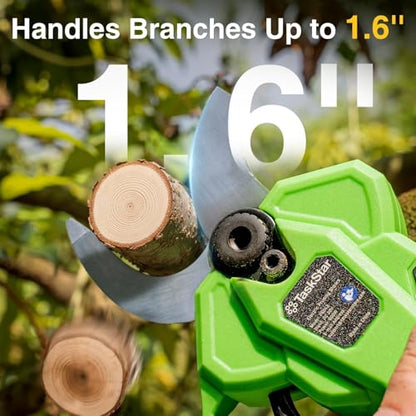 TaskStar 2-in-1 Pole Electric Pruning Shears, 1.6" Cut Cordless Pole Pruner