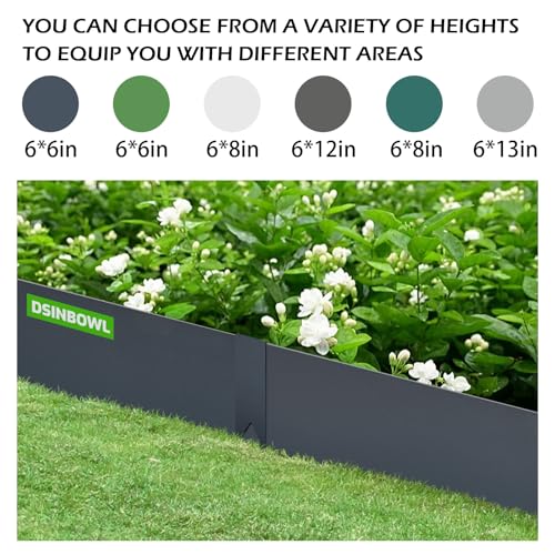 Landscape Edging Kit, Galvanized Steel Edging Landscape Lawn Edging Powder for Lawn Yard, Coated Bendable Metal Strips, No-Dig Hammer-in Edging Border w/Clips (6 INCH 6 PCS, Navy Blue) - color: Navy blue, style: Navy blue 6 INCH 6 PCS