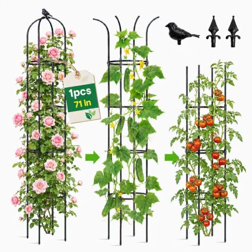 OTOSUNNY 6.3 ft Garden Obelisk Trellis for Climbing Plants Outdoor, 1PCS - size: 1 pack 75.6 in