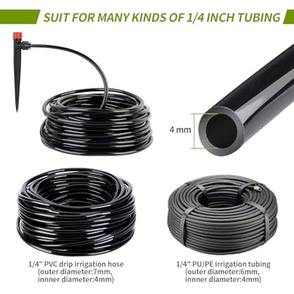 60 Pcs Quick-Connect Drip Irrigation Emitters for 1/4 inch Irrigation Tubing 360 Degree Adjustable Water Flow Drip Irrigation Heads Irrigation Drippers for Potted Plants Flower Raised Bed Vegetable - size: 60 Pcs Quick-connect Drip Emitters