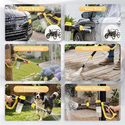 Car Wash Foam Gun for Garden Hose, Car Foam Cannon with 3 Spray Modes