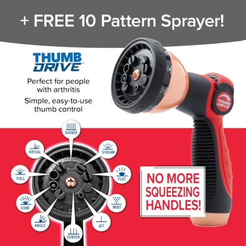 Pocket Hose Copper Head 25 FT Expandable Garden Hose, Pocket Pivot, Nozzle