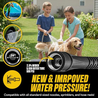 BIONIC STEEL 100 Ft Metal Garden Hose with Sprayer Nozzle - size: 100'