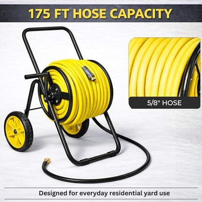 2-Wheel Garden Hose Reel Cart, Residential Duty Hose Reel,175ft Capacity - size: 175ft Residential Duty Hose Capacity