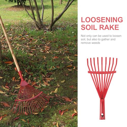 Happyyami Garden Hand Rake Replacement Head 9 Tooth Rake for Fallen Leaves Soil Loosening Weeding and Yard Cleanup 10.43 X 5.11 X 1.18 in