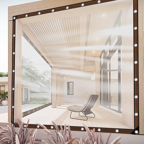 10x10FT Heavy Duty Clear Waterproof Tarp,Outdoor Garden Rainproof Covering - size: 10 x 10 FT