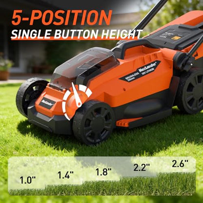 MAXLANDER 20V 13" Lawn Mower&12" Weed Wacker Combo,2×4.0Ah Battery&Charger - color: Black