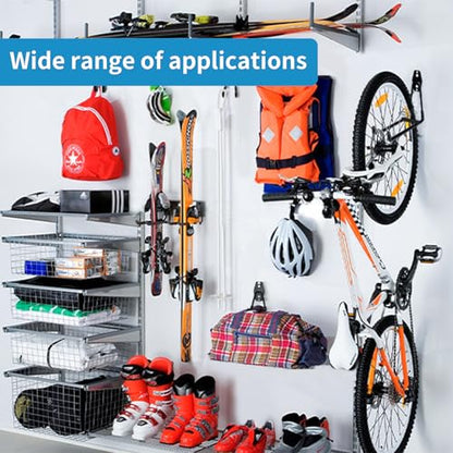 GeeWatom 2 Pack Garage Storage Utility Hooks，Garage Garden Tool Organizer，Steel Wall Mount Hooks, Garden Small U Hooks (Black) - color: Black
