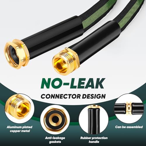 CXEZSIK Garden Hose 50ft Lightweight Non-Expanding No-Knot (Black Green) - color: Black Green, size: 50FT