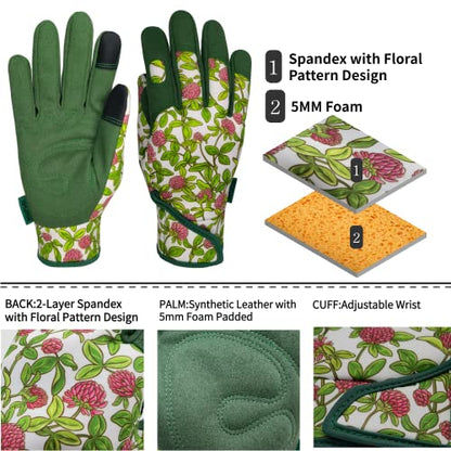 Cute Pattern Gardening Gloves,Thornproof Garden Glove,Gardener Gift - color: 1 Pair Per Pack-green, size: Small