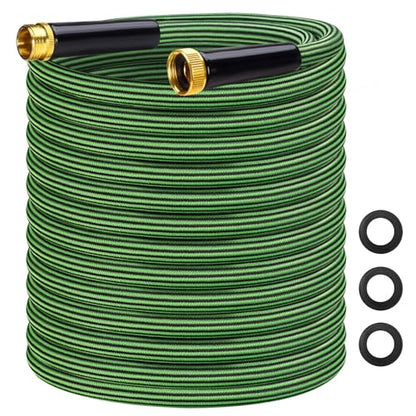 Garden Hose 75 ft Flexible Non-Expandable Water Hose Kink-Free Ultra Lightweight Leak-Proof Durable Portable Wear-Resistant Hoses Pipe with 3/4" Brass Fittings for Outdoor Yard Lawn Car Wash - size: 75FT