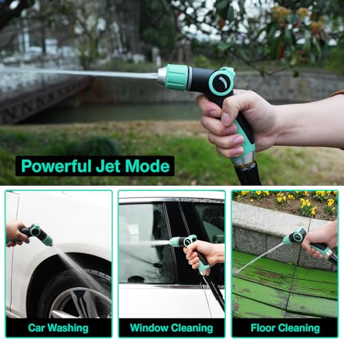 Besiter Garden Hose Nozzle Sprayer High Pressure Water Hose Nozzle with 4 Patterns with Adjustable Spray for Car Washing, Garden Watering, Patio Cleaning and Pets (Blue) - color: Lightblue