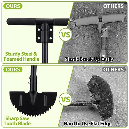 Lawn Edger Tool, Half Moon Edger and Sharp Round Saw Tooth Blade, Wide Footstep, Manual Edger Landscaping Tools for Sidewalk, Border, Garden, Grass, Heavy Duty full Metal Edging Tool 37” Long Handled