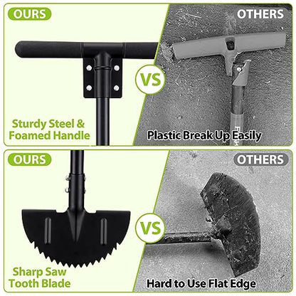 Lawn Edger Tool, Half Moon Edger and Sharp Round Saw Tooth Blade, Wide Footstep, Manual Edger Landscaping Tools for Sidewalk, Border, Garden, Grass, Heavy Duty full Metal Edging Tool 37” Long Handled
