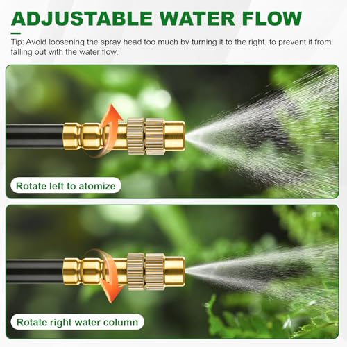 100FT Drip Irrigation System, 1/4" Garden Watering Misting System for Plant - size: 100FT
