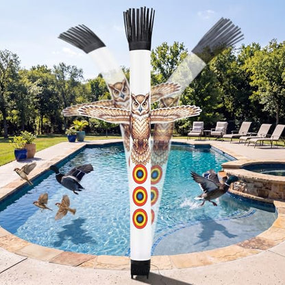 6 ft Pool Bird Deterrent Device, Reflective Duck Deterrent - style: Owl