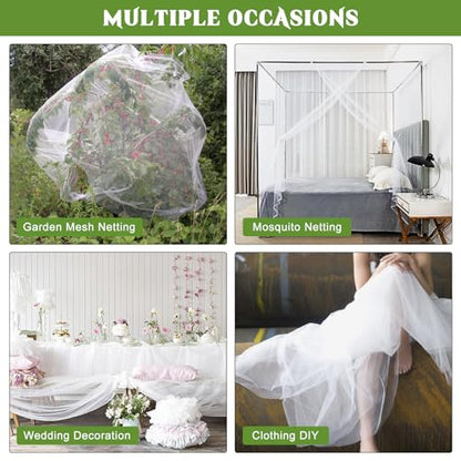 39 x 10 Ft Mosquito Netting for Patio, White Mosquito Net for Garden - color: White
