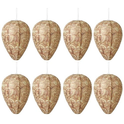 DECYOOL 8 Pack Paper Fake Wasp Nests Decoys for Yellow Jackets - color: Brown