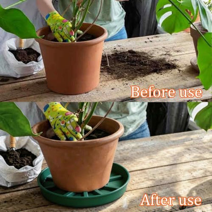 2Pcs 6 Inch Plant Saucer Drip Tray, Clear Plastic Flower Pot Saucers, Thicker Anti-Rot Root Water Catcher Tray for Indoor Outdoor Planters, Heavy Sturdy Pot Base Plate Green - color: Green