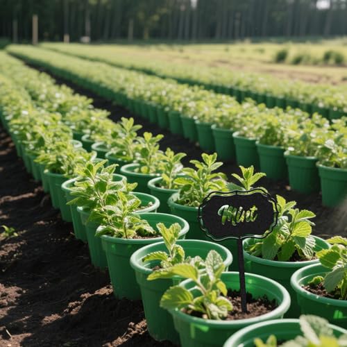 CUTHOLLOW 8PCS Food Spices Garden Plant Markers, Metal Plant Labels - style: Food Spices