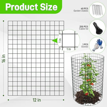 16 Pack 16x12 Inch Plant Protector from Animals with Stakes & Ties - size: 48PCS-16"x 12"