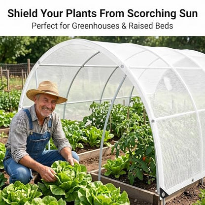 White Plant Sun Protection Net with Zip Ties,39 * 79inch White Shade Cloth for Garden with Reinforced, Plant Shade Nylon Cloth Grommets for Greenhouse Plants Patio (1 * 2m) - color: 1*2m