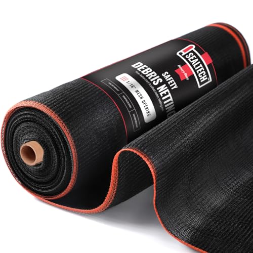 Heavy Duty Safety Debris Netting Rolls - Fire Retardant,1/16" Mesh roll, for Scaffold Enclosure, Visibility Barrier, for Construction & Agricultural Use. (Black-4 ft X 150 ft) - color: Black-1/16 Inch, size: 4 ft X 150 ft