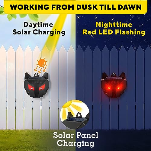 Solar Predator Lights for Chicken Coop 4 Pack, Coyote Deterrent for Yard
