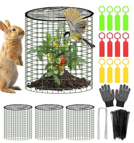 Plant Protector from Animals, 4 Pack 16”x 16" Wire Cage Cloches