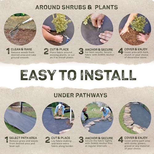 Dewitt Pro-5 Weed Barrier Fabric 5 oz, 4 x 250 Feet – Heavy-Duty - size: 1 Pack, style: 4' x 250'